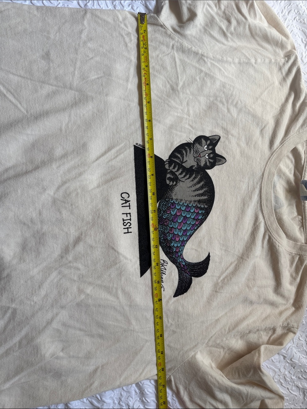 Cat Fish Graphic Long-Sleeve Tee - Cream - Crazy Shirts - Picture 8 of 10